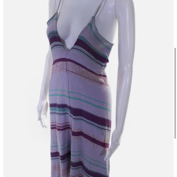 GODDIS BOHEMIAN KNIT DESIGN FESTIVAL HIGH LOW DRESS VIOLET M - Picture 2 of 6